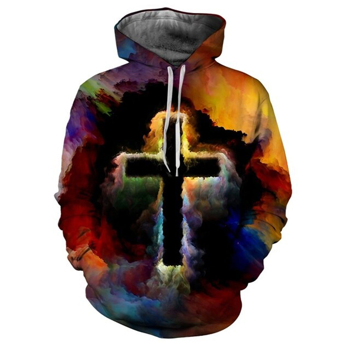 Christianartbag Clothing, Unisex Hoodie Cross and Lion 3D, Christian 3D T-Shirt, Christian 3D Hoodie, Christian 3D Sweater, Personalized Hoodies. - Christian Art Bag