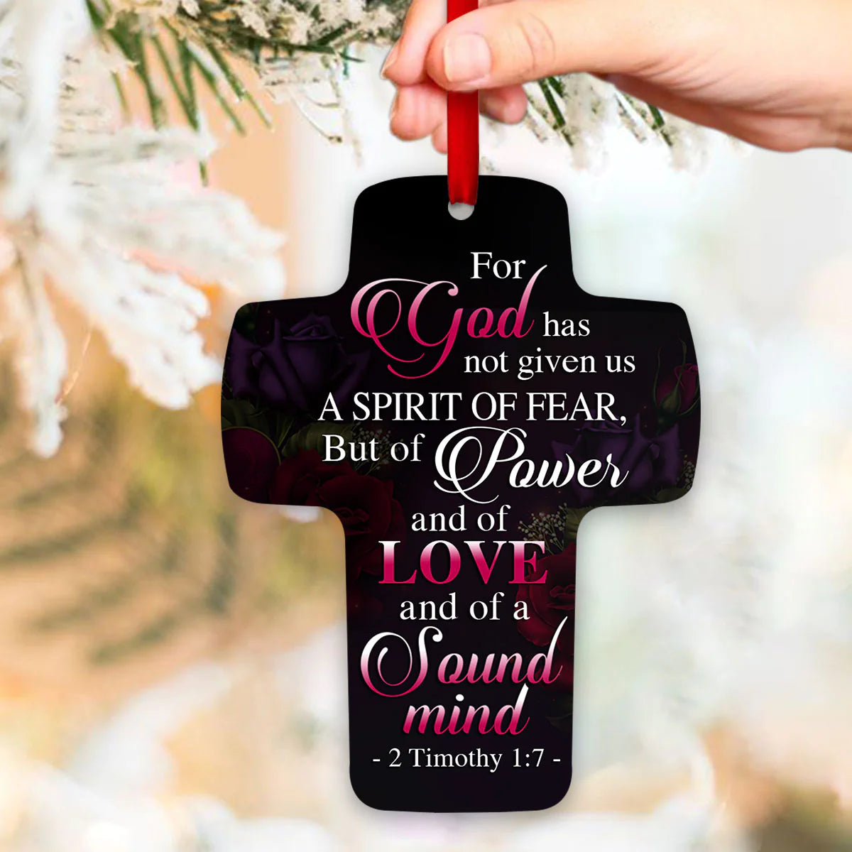 Christianartbag Ornament, God Has Given Us Power And Sound Mind 2 Timothy 1:7, Christmas Ornament, Christmas Gift, Personalized Ornament. - Christian Art Bag