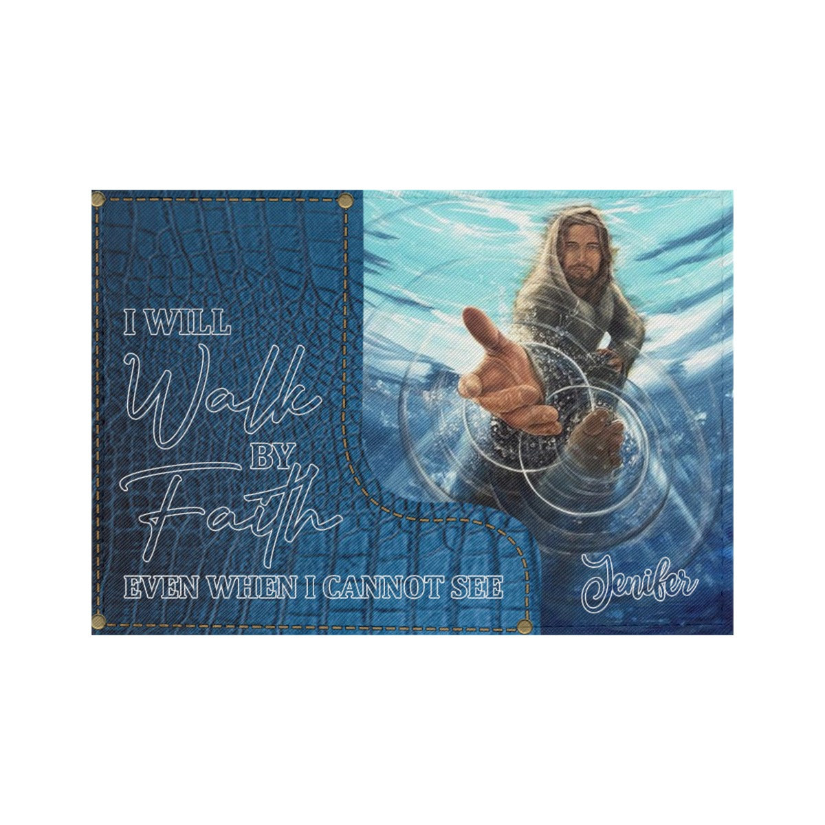 HPSP Checkbook Cover, Personalized Card Bag, I Will Walk By Faith Even When I Cannot See. - Christian Art Bag