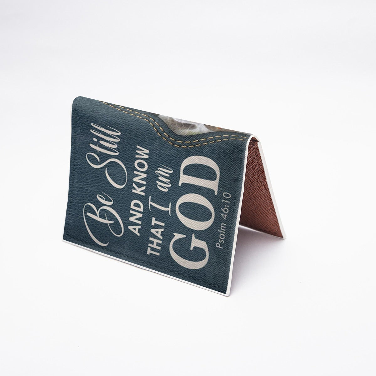 HPSP Checkbook Cover, PU Card Bag, Be Still And Know That I Am God, Psalm 46:10. - Christian Art Bag