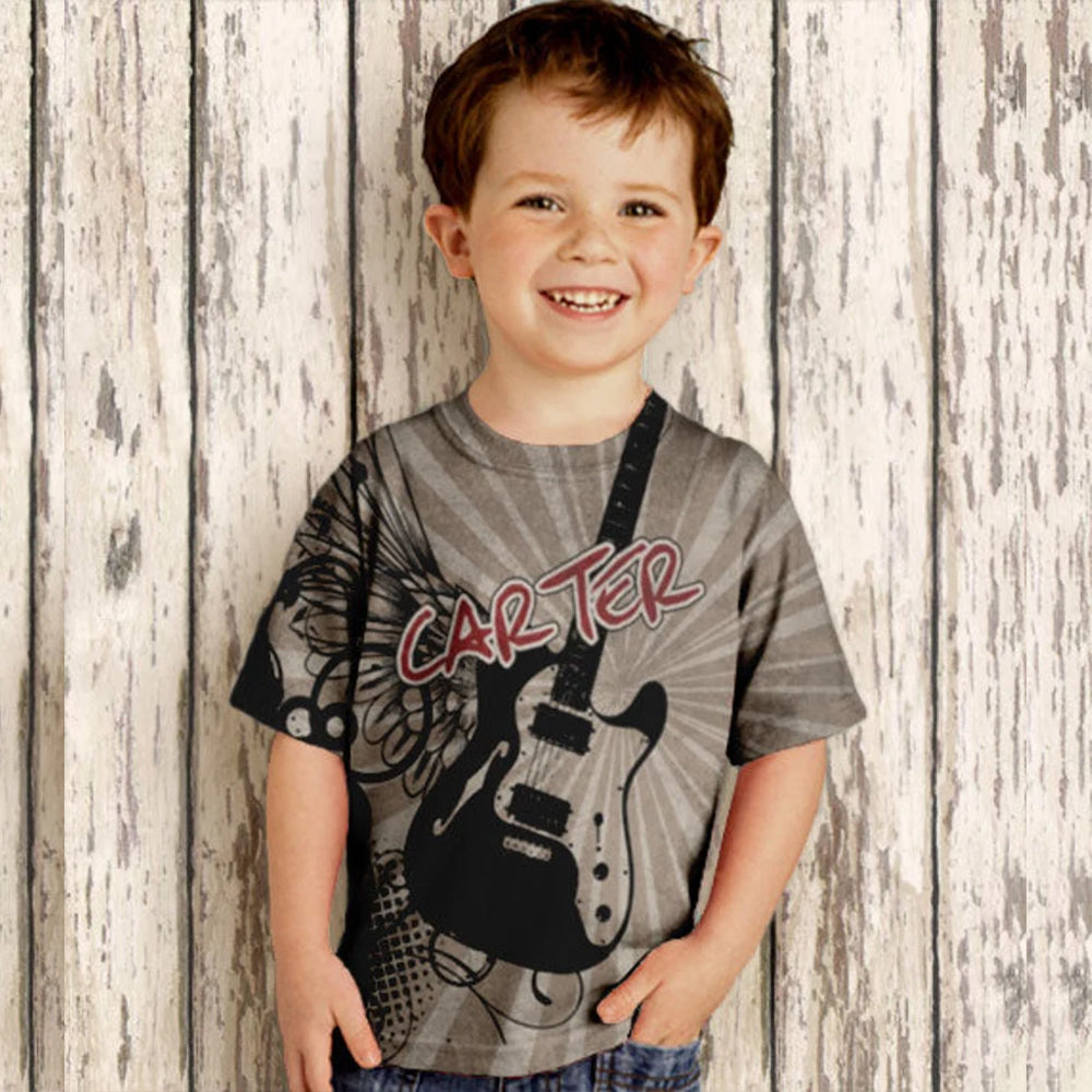 HPSP Shirt, Custom Birthday Shirt, Boys Guitar T-Shirt, Personalized Rock and Roll Clothing - Christian Art Bag