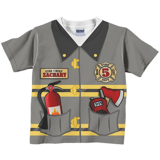 Personalized Boys Fireman Shirt, Personalized Boys Firefighter, Fire Man T-shirt, Fireman Birthday T-Shirt, Firefighter Birthday Shirt, Fireman Outfit - Christian Art Bag