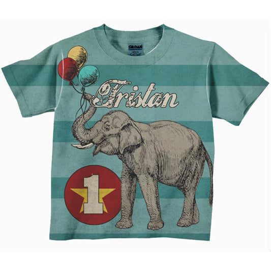 HPSP Shirt, Custom Birthday Shirt, Personalized Animal Shirt, Personalized Circus Elephant, Lion, Shark Alligator Elephant Grasshopper Shirt, Boys Bug Birthday T-Shirt, Top - Christian Art Bag