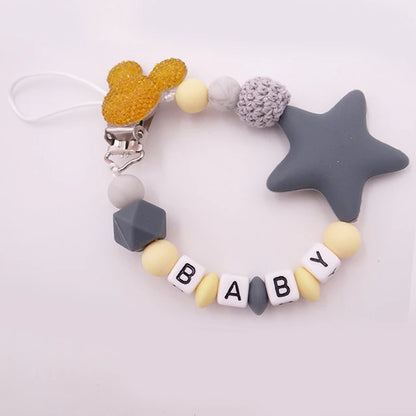 Mouse Head Style Handmade Personalized Name Pacifier Clips Silicone Attache Tetine Personnalise Infant Chupetero Personalizado - Christian Art Bag