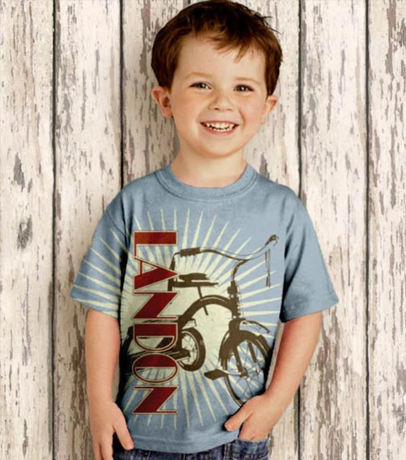 HPSP Shirt, Custom Birthday Shirt, Boys Motorcycle Shirt, Personalized 3D T-Shirt, Childrens Clothing. - Christian Art Bag