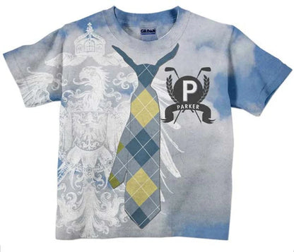 HPSP Shirt, Personalized Shirt, Tie Golf T Shirt - Personalized Toddler Boy's Argyle Name T-Shirt , Monogrammed. - Christian Art Bag