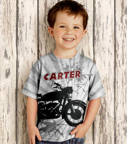 HPSP Shirt, Custom Birthday Shirt, Boys Motorcycle Shirt, Personalized 3D T-Shirt, Childrens Clothing. - Christian Art Bag